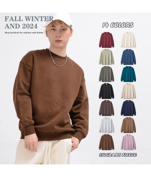 Men's SweatShirt With Crew Neck 2024 Hot Design OEM Custom Made Men Fleece Plain Sweatshirt With Long Sleeve