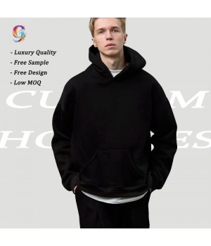 Custom Mens Clothing Manufacturer Premium Quality cotton oversized 3d embossed logo oversized men's cropped hoodies&sweatshirt