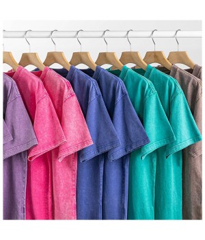 Custom Street Style Graphic Vintage Acid Wash Clothes Men T-Shirt High Quality Oversized Heavy T Shirt For Man