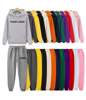custom cotton blank unisex plain mens pullover oversize hoodies set men tracksuit sweatshirts men's hoodies set