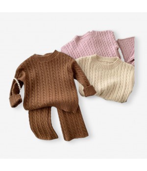 Children's Sweater Autumn Girls' Long Sleeve Top Pants Set Casuail Baby Clothing