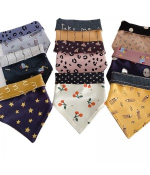 Customizable Soft Organic Cotton Triangle Bibs for Baby Boys - Button Closure, Washable, Full-Color Printing