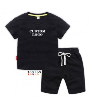 Solid Color Boy Clothes Clothing Set Waffle Fabric Kids Shorts Set Summer Baby Boy's Clothing Set