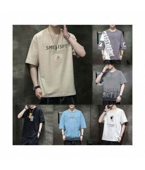 Men's printed European and American trendy loose fashion brand casual pure cotton T-shirt