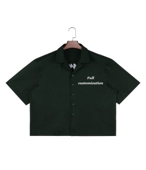 Digital Printing Plus Size Button Up Shirt Work Cotton Twill Shirt Mens Custom Short Sleeve Button Up Shirt