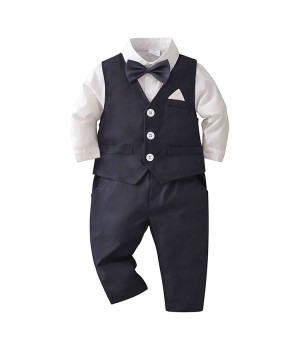 New Style Superior Quality Boys Clothes Birthday Baby Boys Clothing Set England Style Long Sleeve Wedding Boys Suits