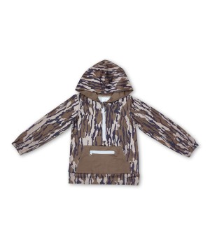 Customizable Camouflage Kids' Sweatshirt with Dark Green Pocket and Zipper Closure for Boys