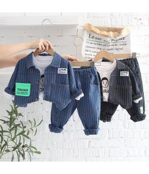 Child boy baby clothes spring and autumn children's suit fashion children cute striped boy suit