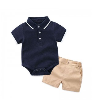 Toddlers Clothing Short Sleeved Boys' Romper Shorts 2-Piece Set Of 100% Cotton Summer Baby Clothes