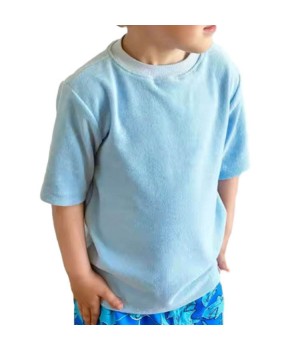 Custom Kids Unisex Boys Girls Terry Towelling Short Sleeves T-Shirts Solid Color Toddler Baby Cozy Wear Soft Terry Cloth Tee