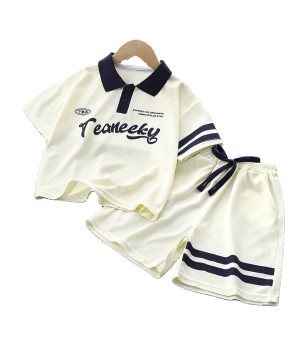 2-15 Years Old Children's Short-sleeved Suit Summer New Fashion Letter POLO Shirt Children's Clothing Wholesale