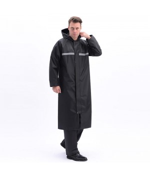 Fashionable with Reflective Oxford Cloth Windbreaker Style Long Raincoat for Men polyester rain jacket
