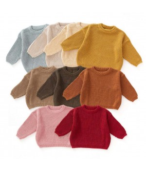 Custom Autumn O-Neck Baby Boy's Korean Style Pullover Comfortable Kids Knit Sweater for Newborns Winter Wear Baby Sweaters