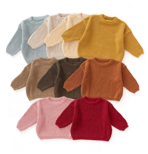 Custom Autumn O-Neck Baby Boy's Korean Style Pullover Comfortable Kids Knit Sweater for Newborns Winter Wear Baby Sweaters