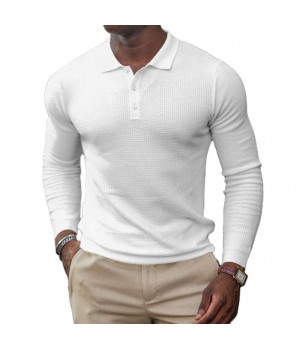 Custom High Quality cotton Muscle Polo Tee Stretch Long Sleeve Workout Tee Casual Men Slim Fit Polo Shirt