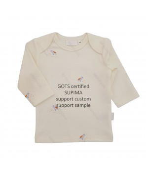 Wholesale Organic Supima Cotton Fabric Children Clothes T shirt for Baby Child Boys Premium Pima Cotton Kids Envelope T-shirts
