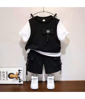 Cotton Casual Boy's Summer Essentials - Big Boy Short Sleeve T-Shirt & Shorts Set