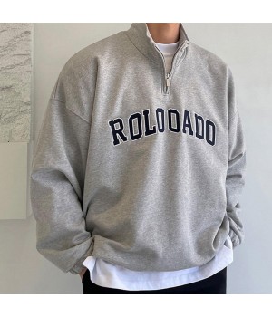 YITE High Quality French Terry Embroidery Streetwear Men's Half Zipper Sweatshirt Custom Logo Oversized Quarter Zip Hoodie