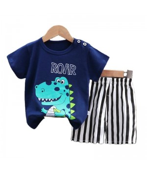 Wholesale Kids Set Clothes Summer Cartoon Baby boy Dinosaur Clothes Little Children's T-shirt for boys