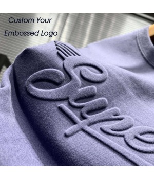 Custom 3D Emboss Logo Tee Shirt Men Cotton Tshirt Oversize Plain Graphic Custom 3D Embossed Mens T-Shirts