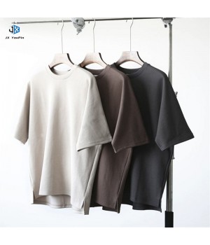 Spring Summer New Cotton 280 GSM Short Sleeve Men Heavy Oversized Black Loose Vintage T Shirt